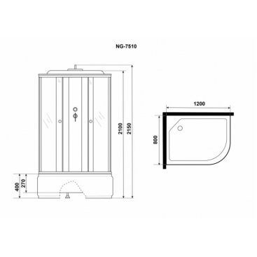 Душевая кабина Niagara Eco E120/80/40L/TN