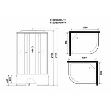 Душевая кабина Niagara Eco E120/90/40L/TN