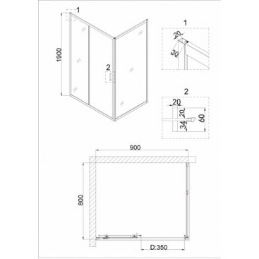 Душевой уголок Niagara Nova NG-42-9AG-A80G