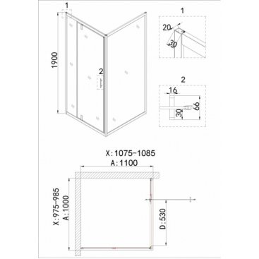 Душевой уголок Niagara Nova NG-43-10AG-A110G