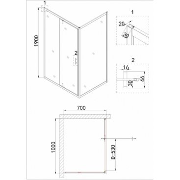 Душевой уголок Niagara Nova NG-43-10AG-A70G