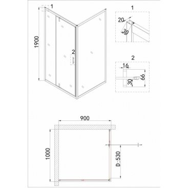 Душевой уголок Niagara Nova NG-43-10AG-A90G