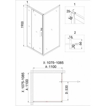 Душевой уголок Niagara Nova NG-43-11AG-A110G