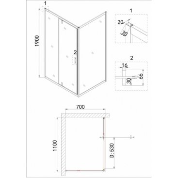 Душевой уголок Niagara Nova NG-43-11AG-A70G