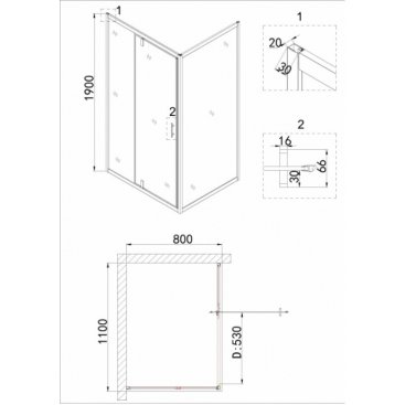 Душевой уголок Niagara Nova NG-43-11AG-A80G