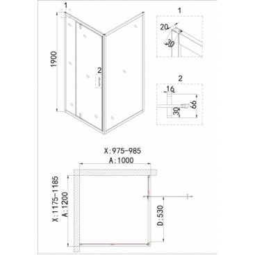 Душевой уголок Niagara Nova NG-43-12AG-A100G