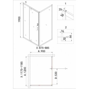 Душевой уголок Niagara Nova NG-43-12AG-A90G