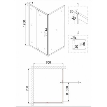 Душевой уголок Niagara Nova NG-43-9AG-A70G