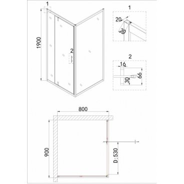 Душевой уголок Niagara Nova NG-43-9AG-A80G