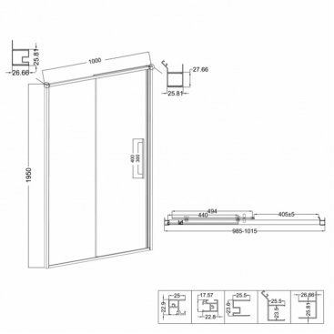 Дверь в нишу Niagara Nova NG-85-10TB