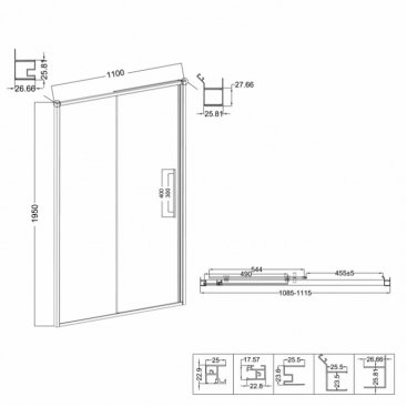 Душевой уголок Niagara Nova NG-65-11CH-CH100-34