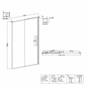 Дверь в нишу Niagara Nova NG-85-12TB