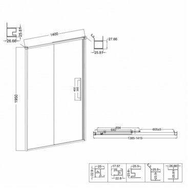 Дверь в нишу Niagara Nova NG-85-14TB