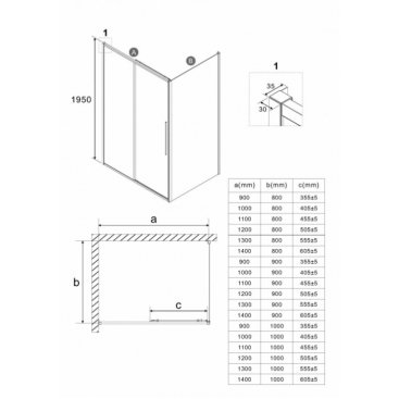 Душевой уголок Niagara Nova NG-65-13CH-CH90-34