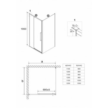 Душевой уголок Niagara Nova NG-85-12AB-A100B-34