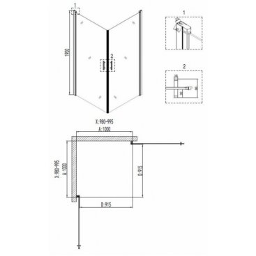 Душевой уголок Niagara Nova NG-6804-08 Black