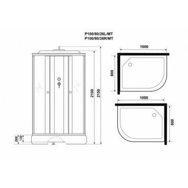 Душевая кабина Niagara Promo P100/80/26L/MT