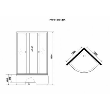 Душевая кабина Niagara Promo P100/40/MT/BK