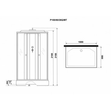 Душевая кабина Niagara Promo P100/80/26Q/MT