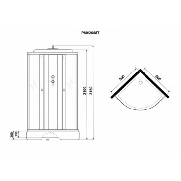 Душевая кабина Niagara Promo P80/26/MT