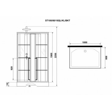 Душевая кабина Niagara Standart ST100/80/15QL/KL/BKT