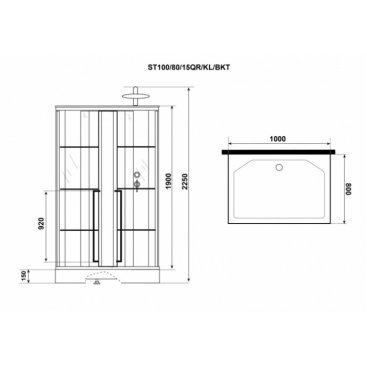 Душевая кабина Niagara Standart ST100/80/15QR/KL/BKT