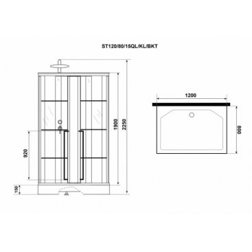 Душевая кабина Niagara Standart ST120/80/15QL/KL/BKT