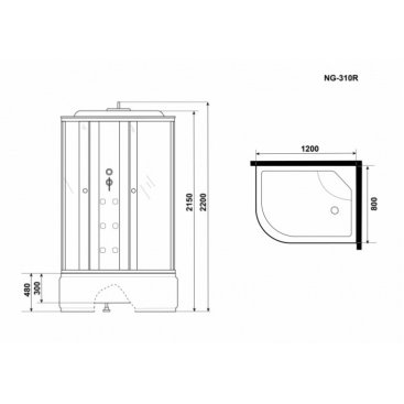 Душевая кабина Niagara Ultra NG-310-01R