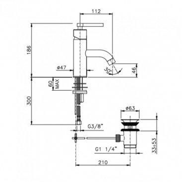 Смеситель для раковины Nicolazzi Mac Kinley 05 3702CR29M