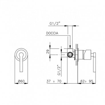 Смеситель для душа Nicolazzi Mac Kinley 05 3706CR29M