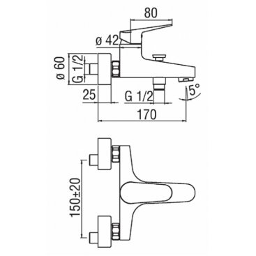 Смеситель для ванны Nobili Blues BS101110/1CR