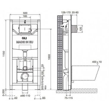 Инсталляция для унитаза Oli 120 Plus Sanitarblock механическая