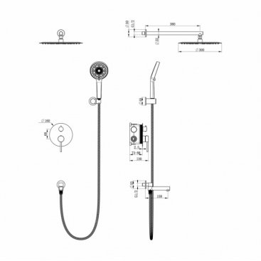 Душевая система Oliveeka Y OL-939017-BG