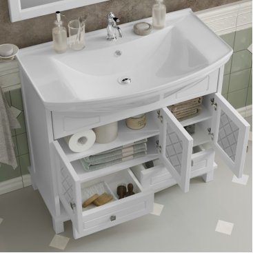 Мебель для ванной Опадирис Омега 85 белая матовая
