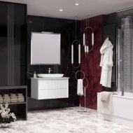 Мебель для ванной Опадирис Рубинно 90 подвесная белая со столешницей