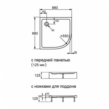 Душевой поддон Orange E01-100TB/T