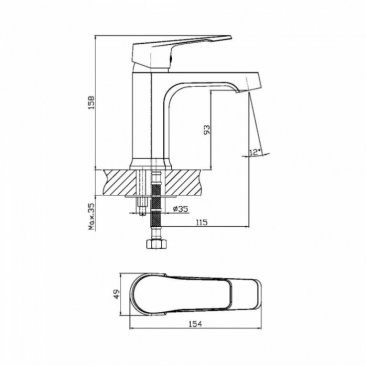 Смеситель для раковины Orange Berti M17-021cr