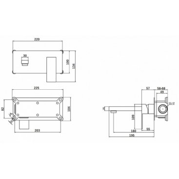 Смеситель для раковины Orange Lutz M04-722cr