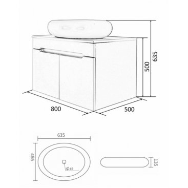 Мебель для ванной Orange Санторини 80 см