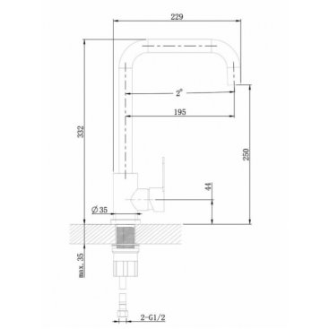 Смеситель для кухни Orange Steel M99-006ni