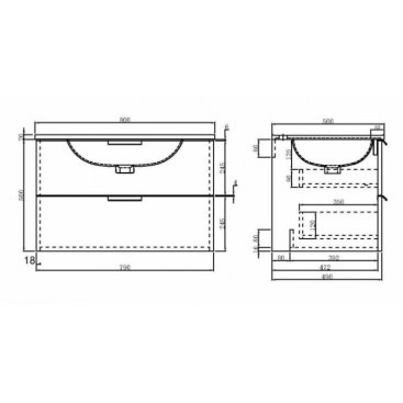 Мебель для ванной Orans BC-0901-800 80 см