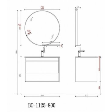 Мебель для ванной Orans BC-1125-800 80 см