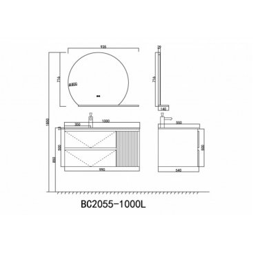 Мебель для ванной Orans BC-2055-1000L 100 см