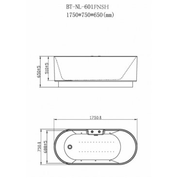 Ванна акриловая Orans BT-NL601 FTSH белая