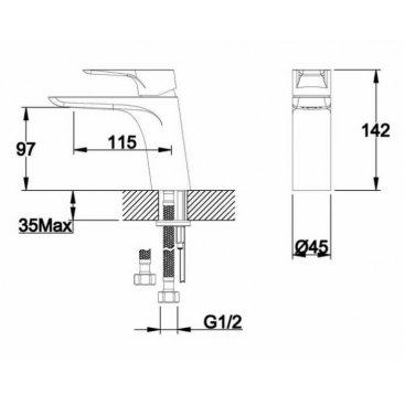 Смеситель для раковины Orans OLS-K1078