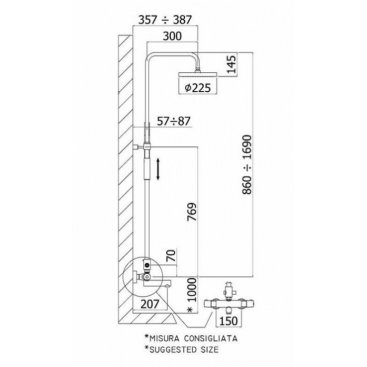 Душевая стойка Paffoni Birillo ZCOL721LIQCR