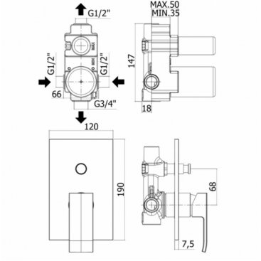 Смеситель для душа Paffoni Elle EL015CR/M