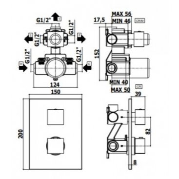 Смеситель для душа Paffoni Level LEQ519CR/M