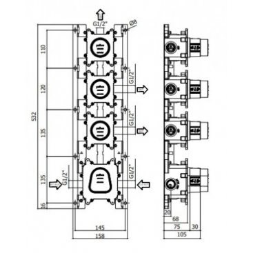 Смеситель для душа Paffoni Modular Box MDE019NO