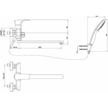 Смеситель для ванны Paini Angel ANCR112P20LMKM